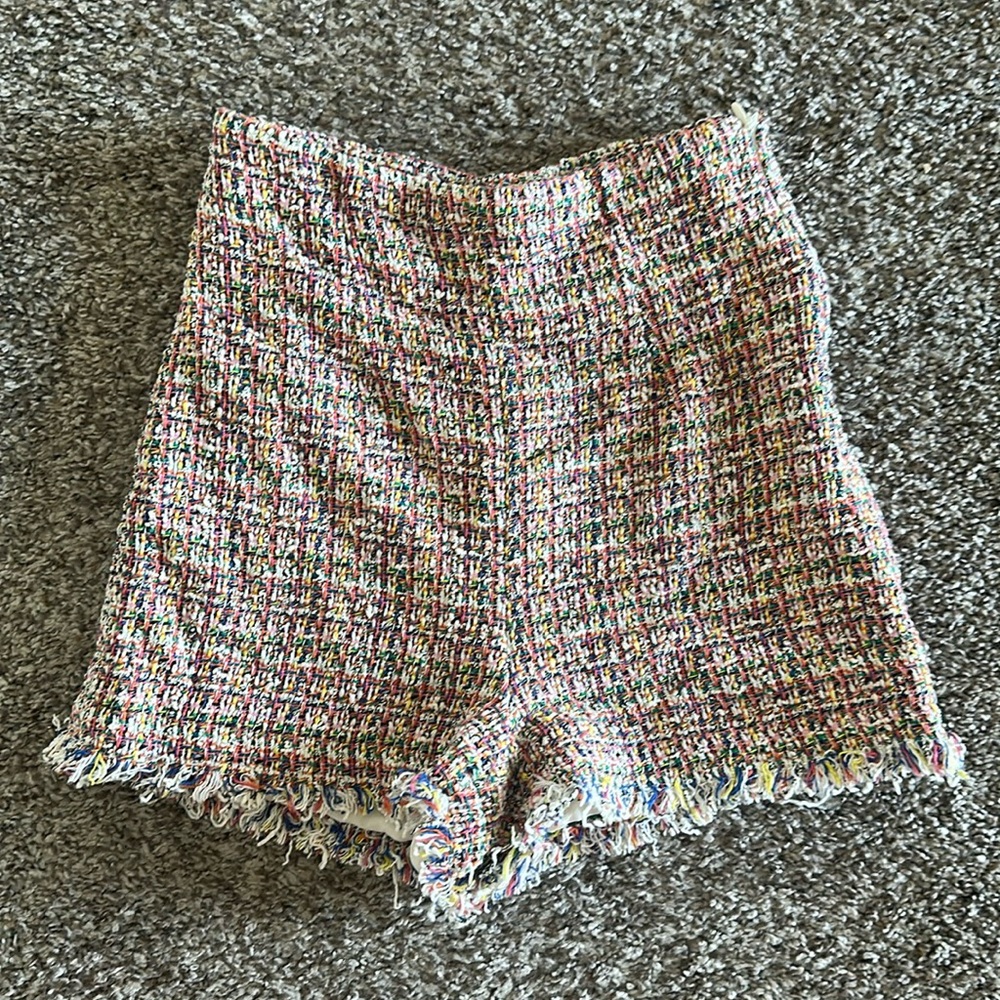Zara Tweed High Waisted Shorts